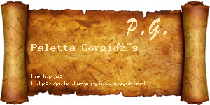 Paletta Gorgiás névjegykártya